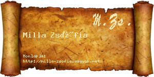 Milla Zsófia névjegykártya